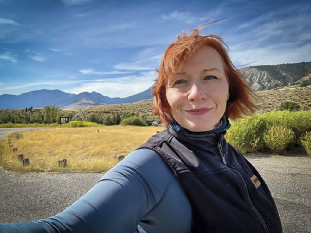 Stephanie Pischke on a motorcycle adventure