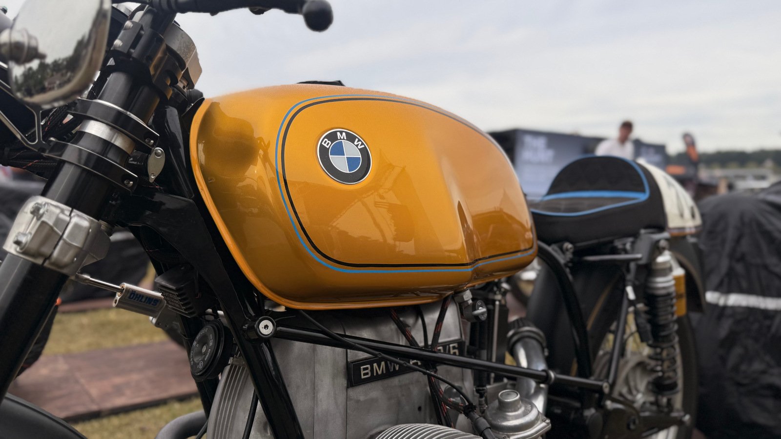 Custom BMW motorcycle detail at the Builders Best motorcycle show